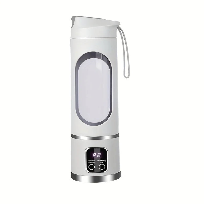 Electric Juicer, Home Ice Crusher Cup, USB Charging Wireless Portable 3-Speed Mode LED Display Juice Machine, Outdoor Walking Mu