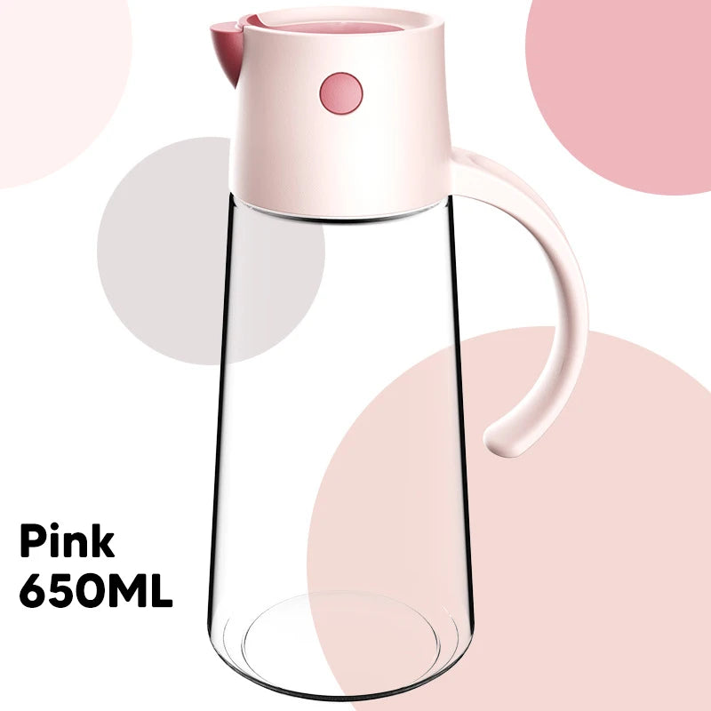 550/650ml Large Capacity Glass Oil Bottle with Automatic Oil Dispensers Olive Oil Kitchen Seasoning Bottle for Air Fryer Salad