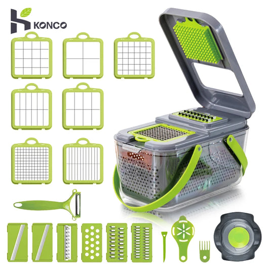 Vegetable Chopper Multifunctional Vegetable Cutter Shredders Slicer with basket Potato Onion Chopper Carrot Grater Slicer
