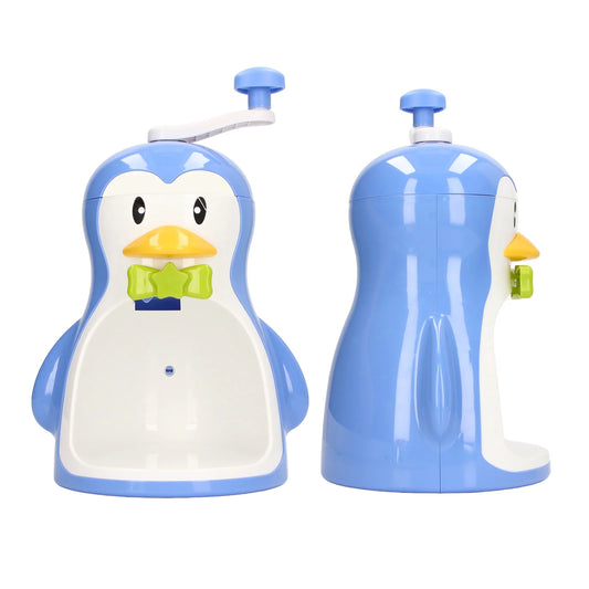 Penguin Shape Snow Cone Maker, Premium ABS Penguin Shaved Ice Machine, Portable Manual Snow Cone Maker, Ideal for Outdoor Use