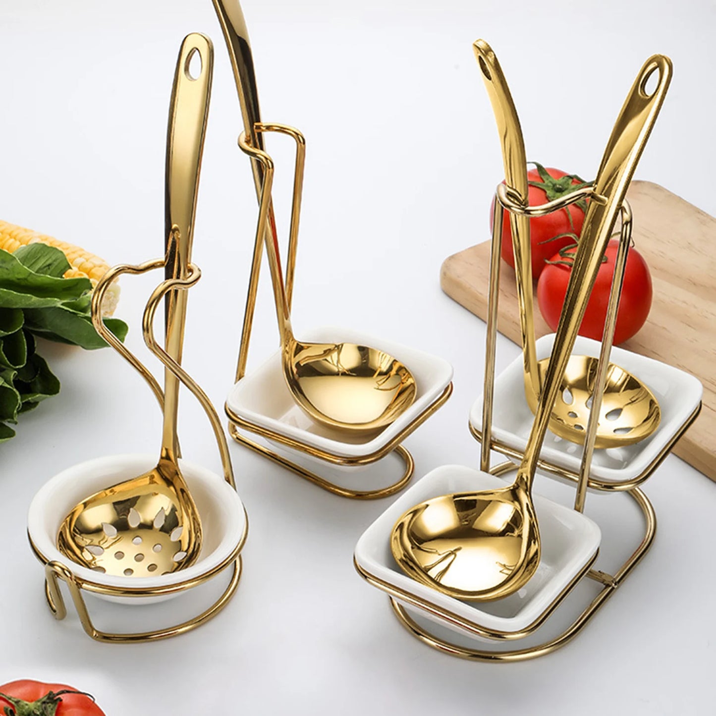 Slotted Spoon Portable Whisk Vertical Multifunctional Spoon Rest Holder for Hotpot Restaurant Counter Household Kitchen Utensil