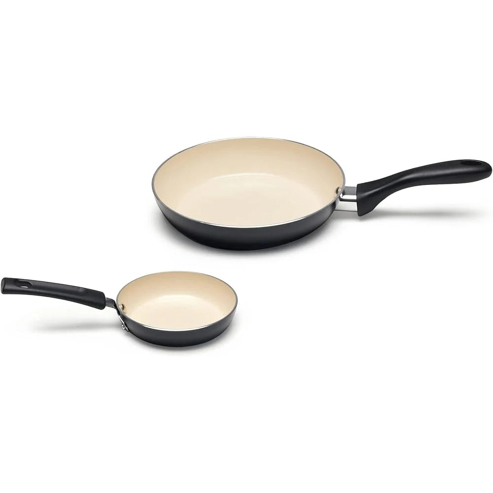 Ceramic Nonstick Cookware Set 11-Piece PFOA PTFE Free Healthy Cooking Pots Pans Aluminium Body with Glass Lids Dishwasher Safe