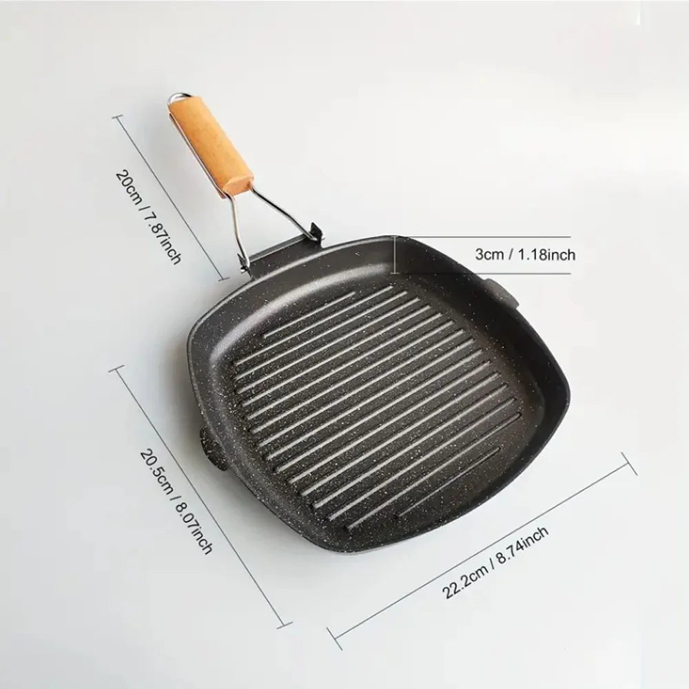 Nonstick Grilling Pan for Stove Tops, Square Grill Pan for Indoor Cooking, Versatile Griddle, Induction Steak Pan