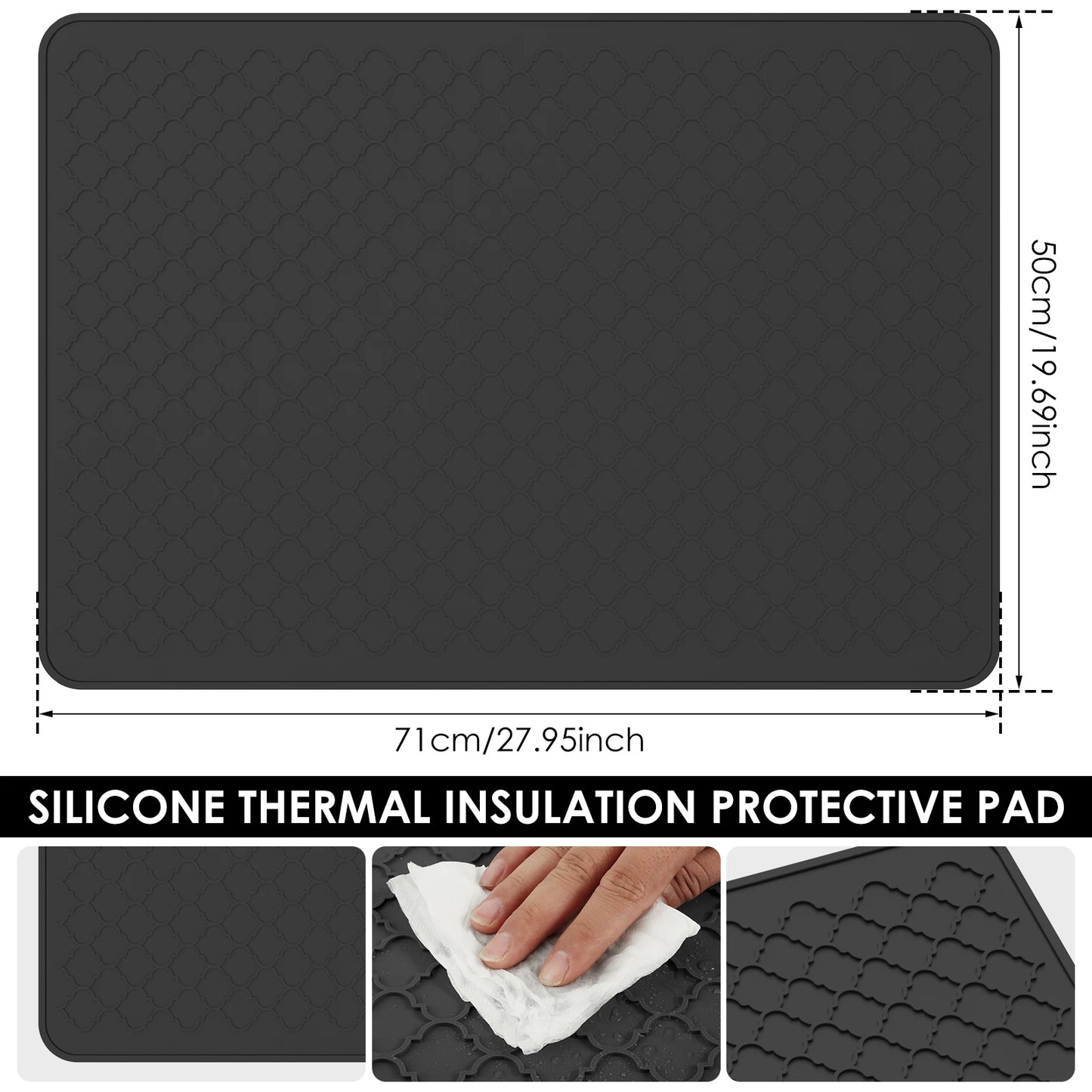 Stove Top Cover Silicone Stove Top Cover Heat Resistant Electric Stove Protector Mat with Raised Edge Space Saving Stove Top