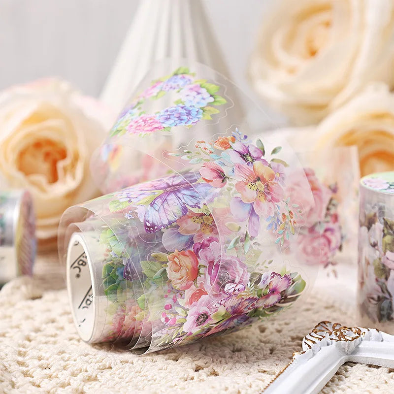 Mr. Paper 6Style 1Roll/pack Butterfly Floral Theme Tape for DIY Handbook Journal Phone Case Glass Mug Decoration