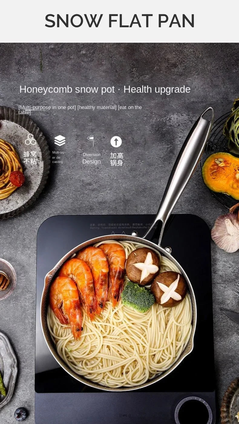 Versatile 316 Stainless Steel Pot for Home Cooking and Baby Food, Designed for Steaming, Boiling, Frying and Stir-Frying