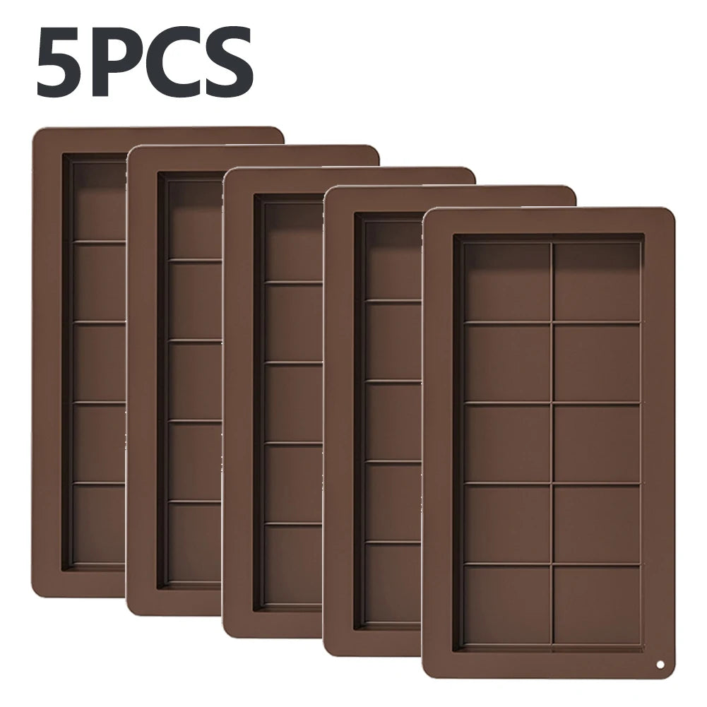 10 Grids Silicone Molding Chocolate Bar Mold Non-Stick Reusable Kitchen Deep Chocolate Mold Multipurpose Large Candy Molds