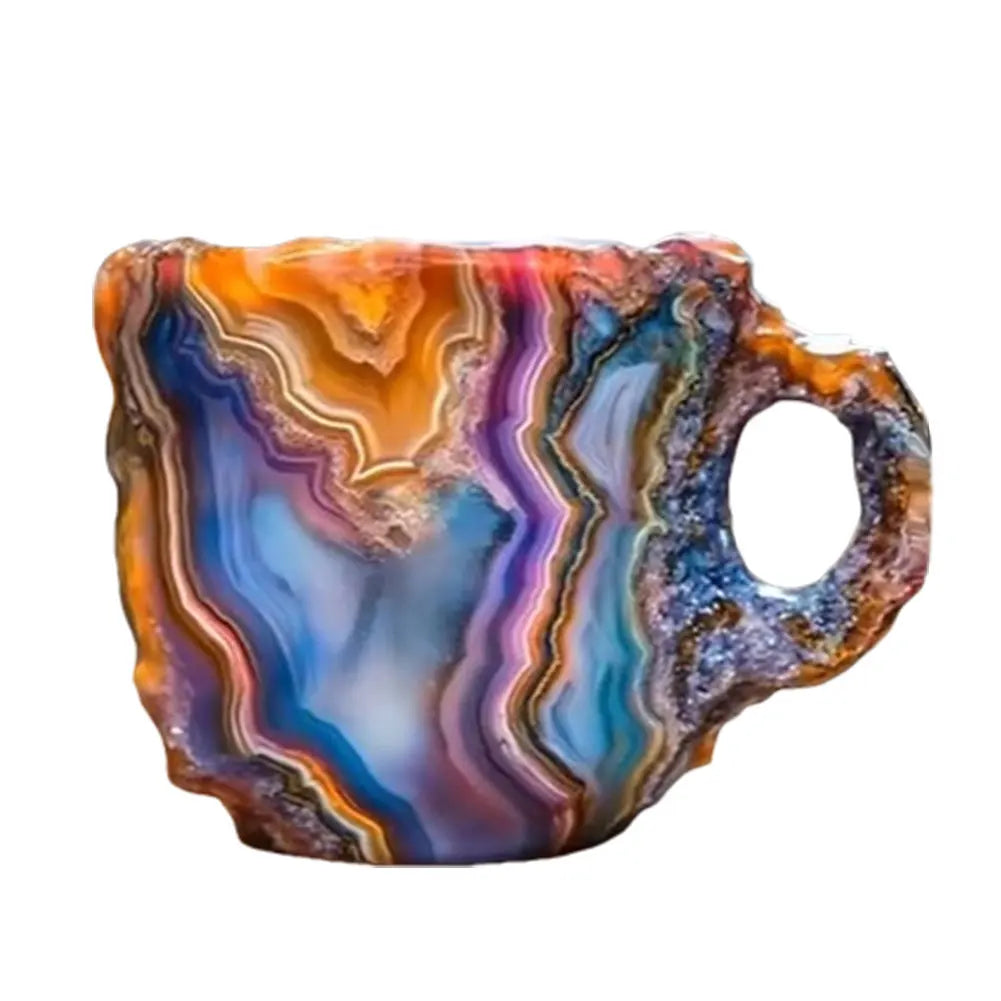 Mineral Crystal Coffee Mugs Colorful Crystal Mug Multi-use Elegant Mineral Cup Resin Tea Cup Gift for Family Friends