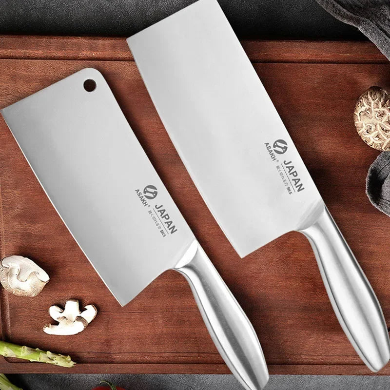 Professional Kitchen Knives Chef Chopping Knife Hollow Handle Meat Vegetable Slicing Knife Solid Wood Magnetic Knife Block
