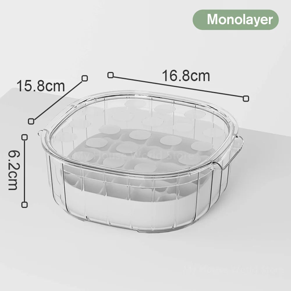 Silicone Ice Cube Tray Mould With Lid Press-Type Double Layer Ice Cube Molds Ice Maker Kitchen Household Tools Ice Storage Box