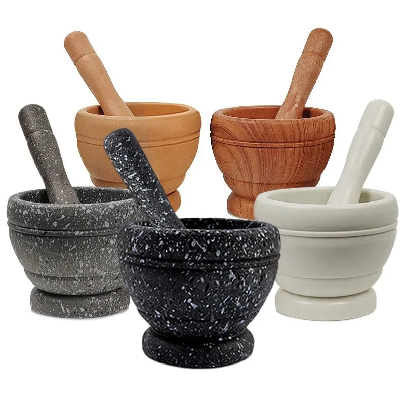 Resin Mortar Pestle Set Garlic Herb Spice Mixing Grinding Crusher Bowl Restaurant Kitchen Tools