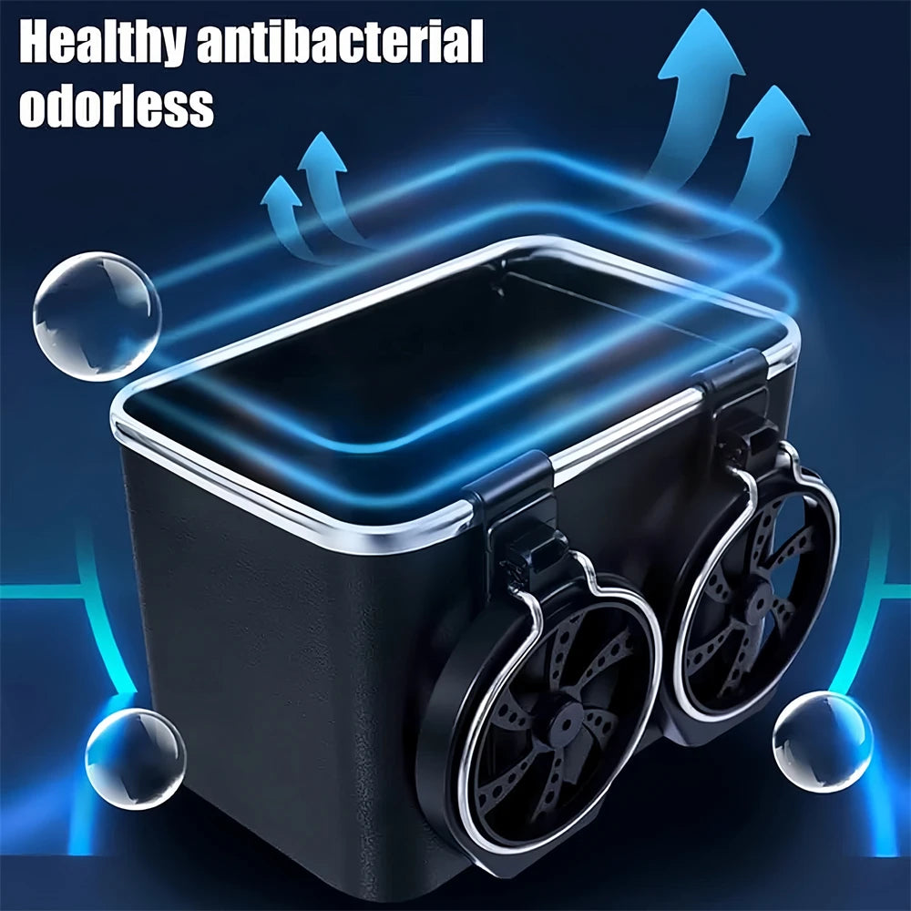 Car Armrest Storage Box Water Cup Holder Large Capacity Multifunctional Tissue Storage Car Seat Hanger Paper Towels Storage