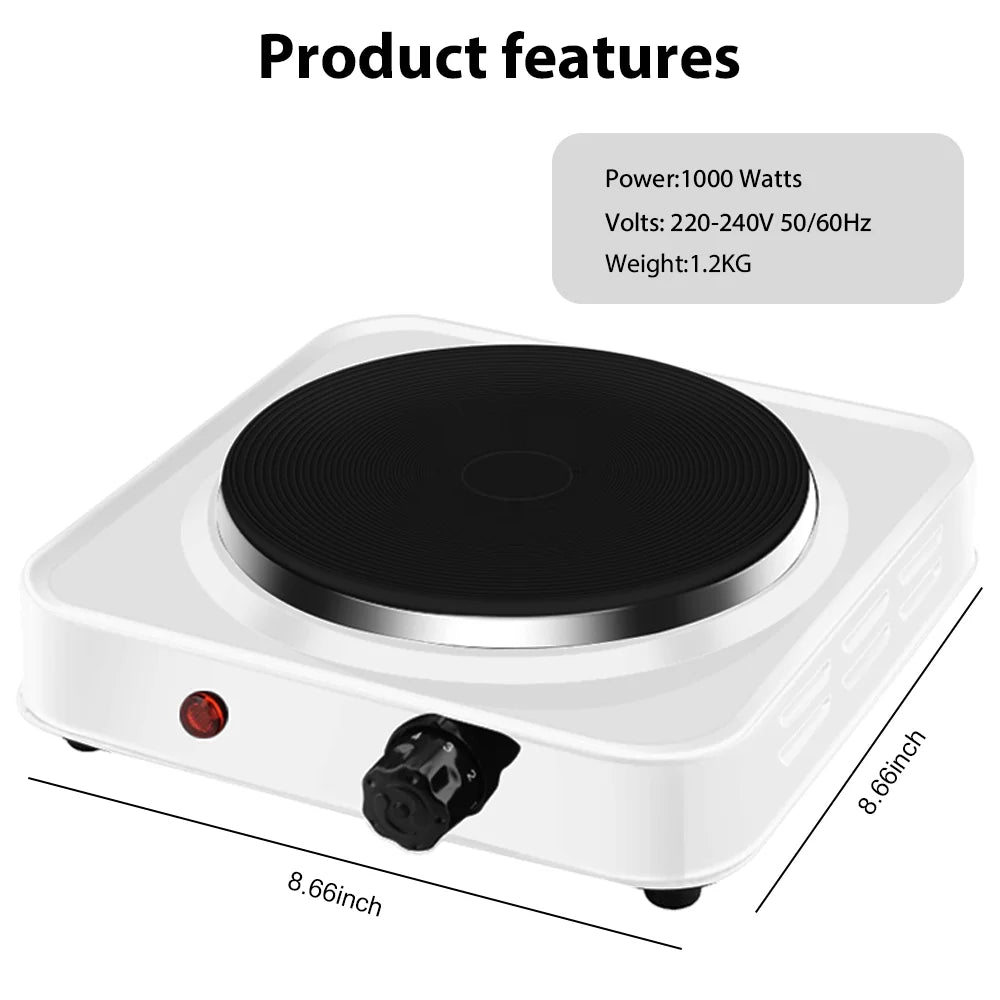 Hot Plate Electric Stove UK Plug 1000/2000W Mini Stove Coffee Heater Milk Tea Mocha Heating Stove Furnace Cook