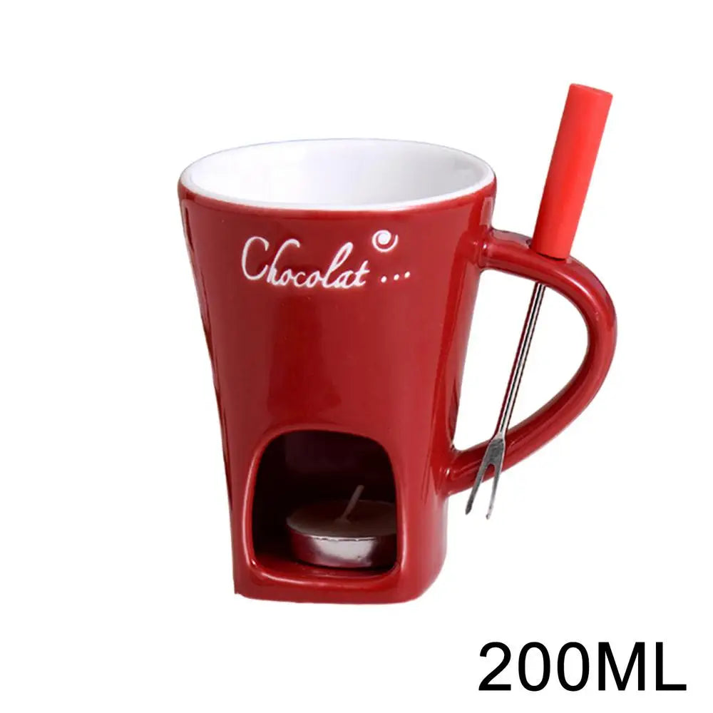 200ml Chocolate Fondue Mug Melting Cups Hot Pot Ceramic Melted Cups Butter Warmer Heating Tea Light Melt Pot For Candy Chocolate