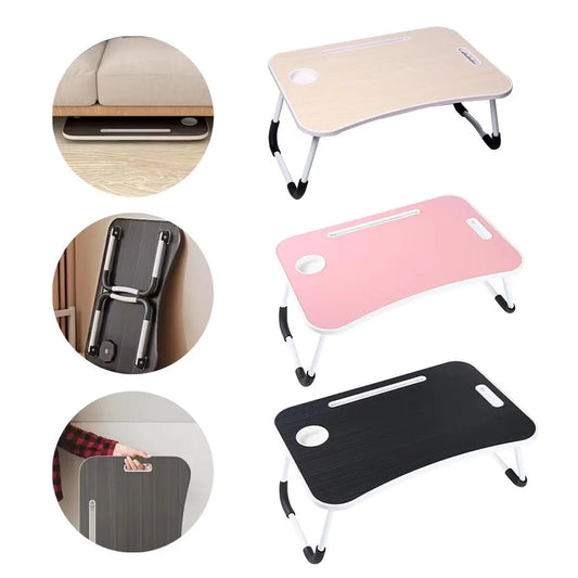 Folding Laptop Desk for Bed Tray Table Desk Bed Sofa Laptop Portable Lap Desk With tablet slot and cup holder Table support