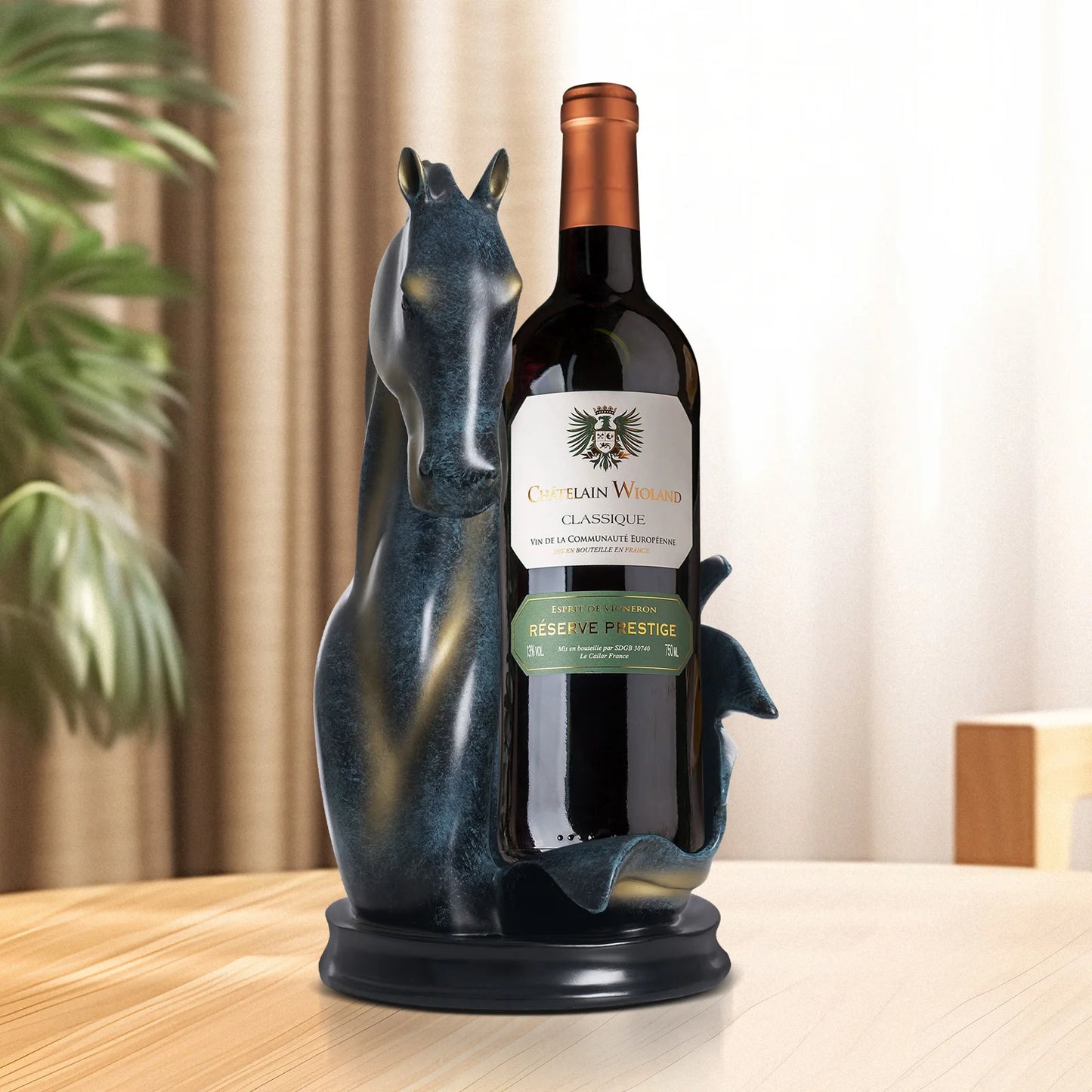 Soft decoration crafts Horse head wine rack Living room TV wine cabinet Office home decor Christmas gift
