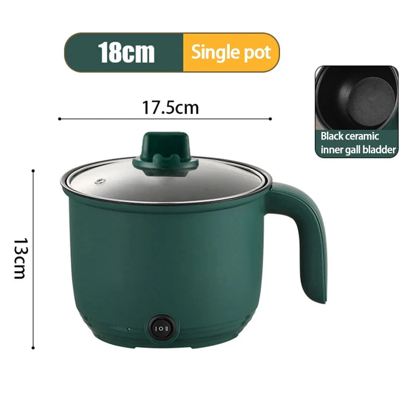 1.5L Mini Multifunctional Rice Cooker Home Cooking Pot Non-Stick Safety Material Electric Stockpot Utility Pan for Kitchen
