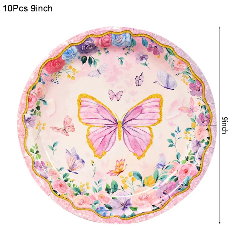 Disposable Tableware Set Paper Plates Cup Tablecloth Girls  Birthday Party Decoration Supplies Baby Shower Masha y oso Moana