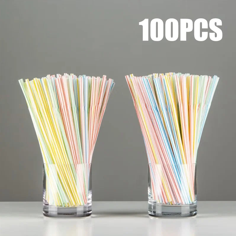 50-1000Pcs Multicolor Colorful Straws for Wedding Party Supplies Beverage Kitchen Straw Cocktail Drinking Straws