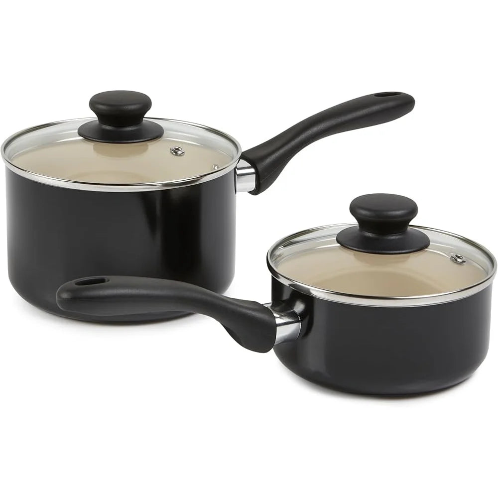 Ceramic Nonstick Cookware Set 11-Piece PFOA PTFE Free Healthy Cooking Pots Pans Aluminium Body with Glass Lids Dishwasher Safe