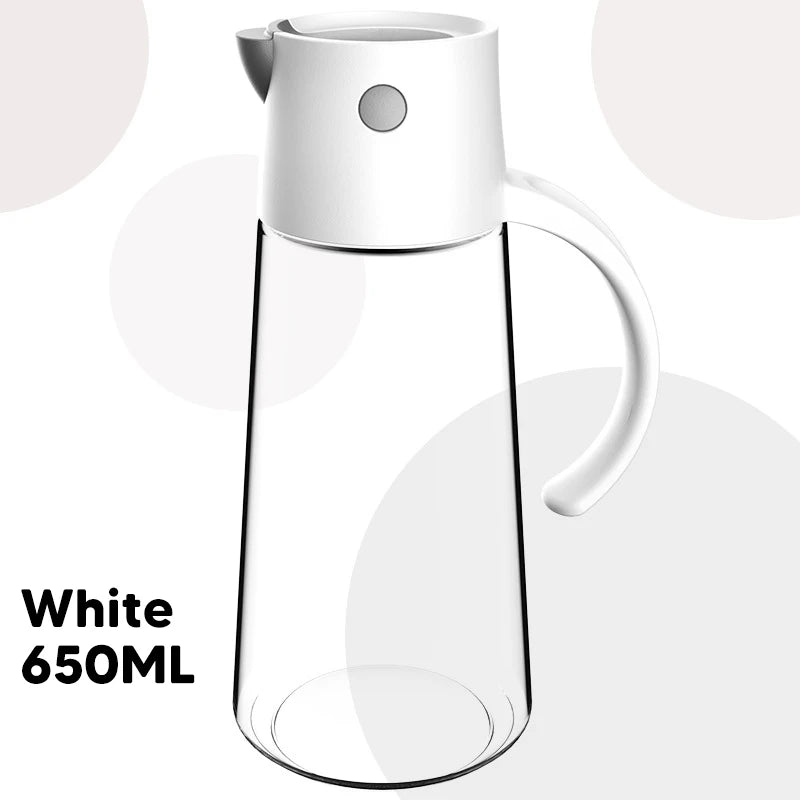 550/650ml Large Capacity Glass Oil Bottle with Automatic Oil Dispensers Olive Oil Kitchen Seasoning Bottle for Air Fryer Salad
