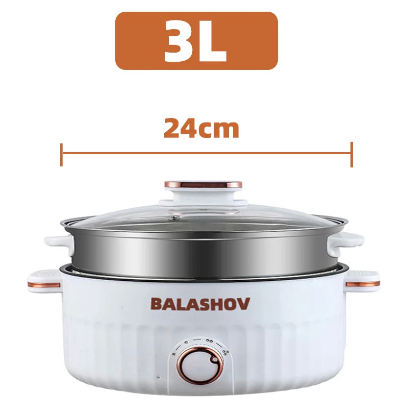 Electric Cooker Dormitory Multi Cooker Household for Hot Pot Cooking and Frying and Double Layer Soup Heater Pot Fry EU /US Plug