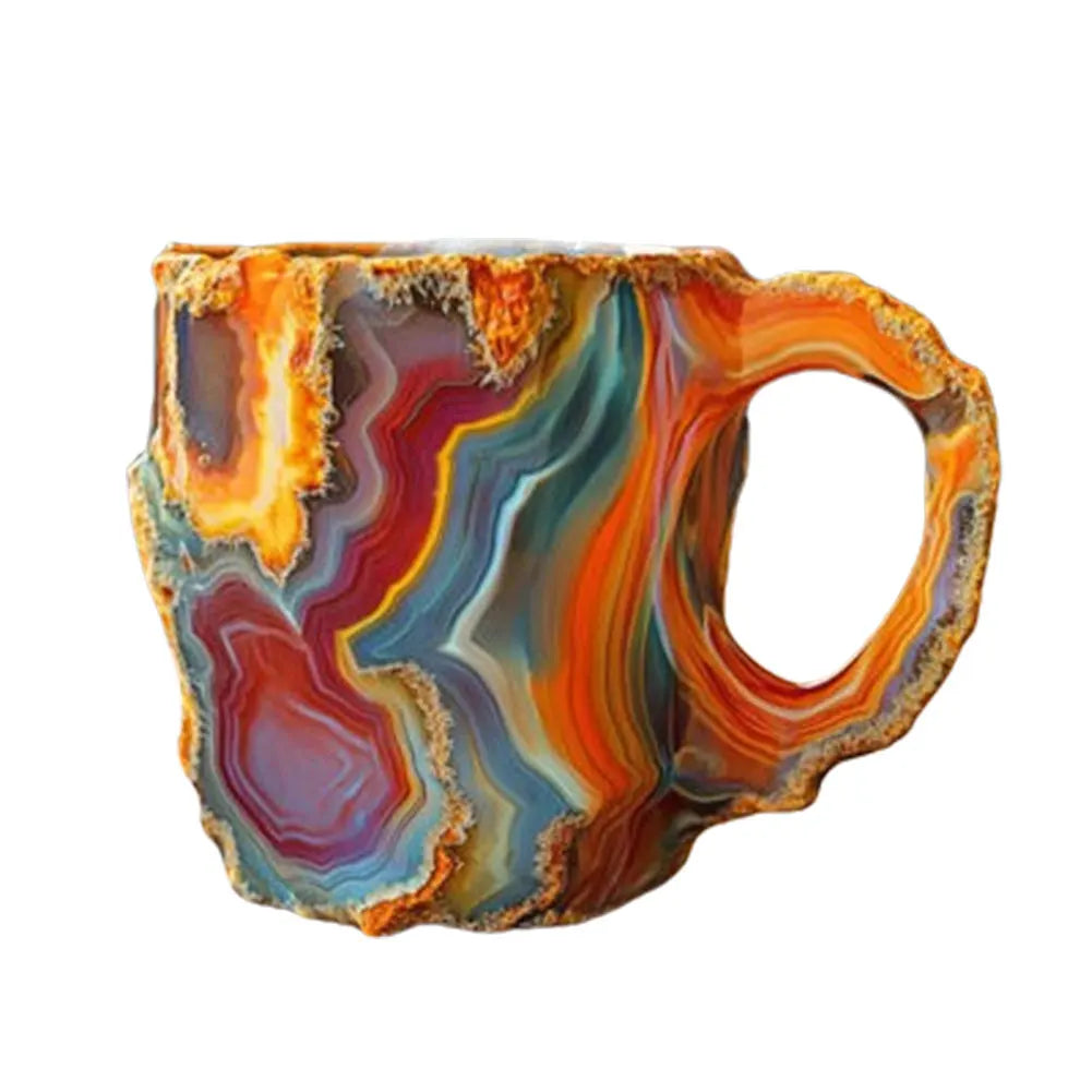 Mineral Crystal Coffee Mugs Colorful Crystal Mug Multi-use Elegant Mineral Cup Resin Tea Cup Gift for Family Friends