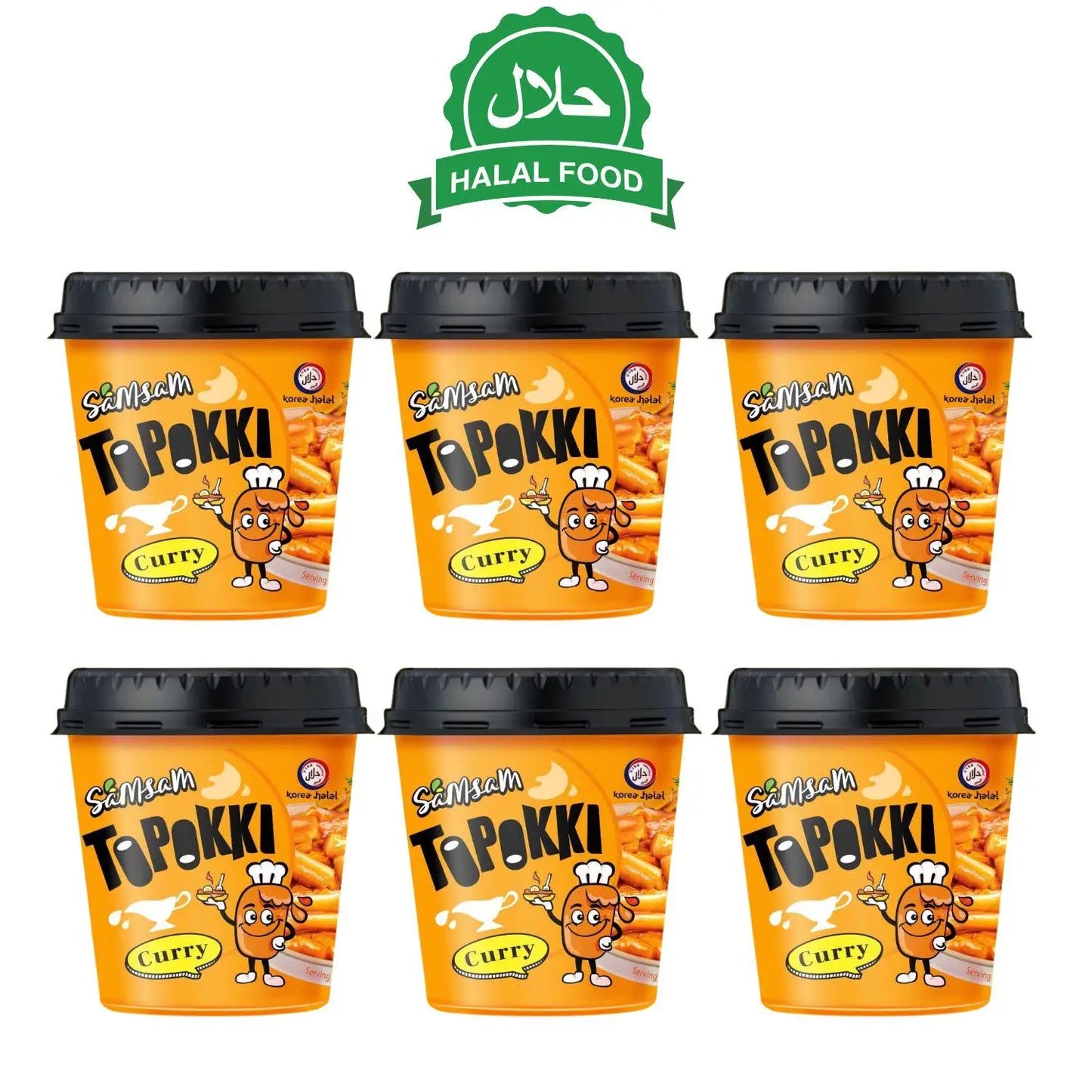 Samsam ,  Korean Toppokki Rice Cake （Pack of 6 cup）